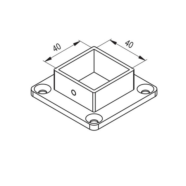 Фланец для трубы Inoxstore 40х40 мм, литой, полированный, AISI 304