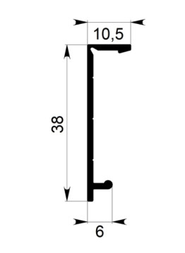 Декоративная крышка на клеммный профиль h-40, алюминий