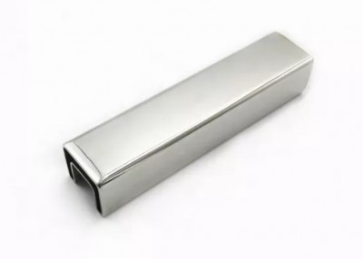 Поручень на стекло профильный 25х21 мм с пазом 14х14 мм, полированный, AISI 304