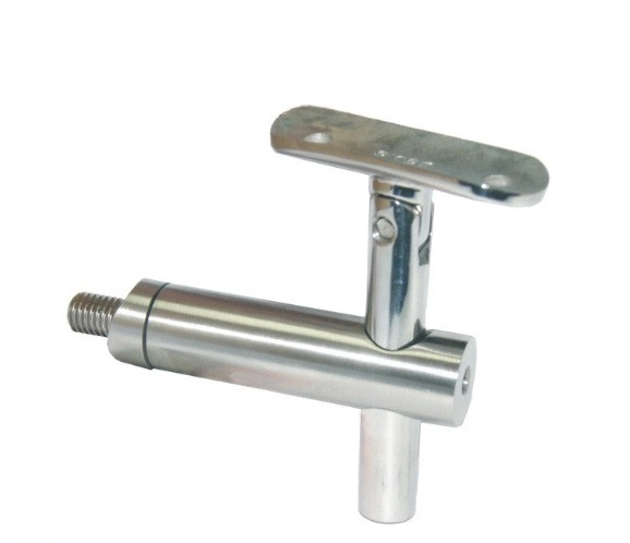 Держатель поручня к стойке Inoxstore Ø 38,1 мм под резьбу, ложемент-шарнир Ø 42,4 мм/50,8 мм, полированный, AISI 304