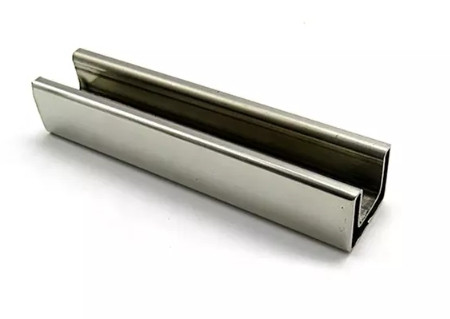 Поручень на стекло профильный 25х21 мм с пазом 14х14 мм, полированный, AISI 304