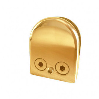 Стеклодержатель Inoxstore штампованный полукруглый 52х40х25 мм / Ø 38,1 мм, под стекло 8 мм, AISI 304, золото