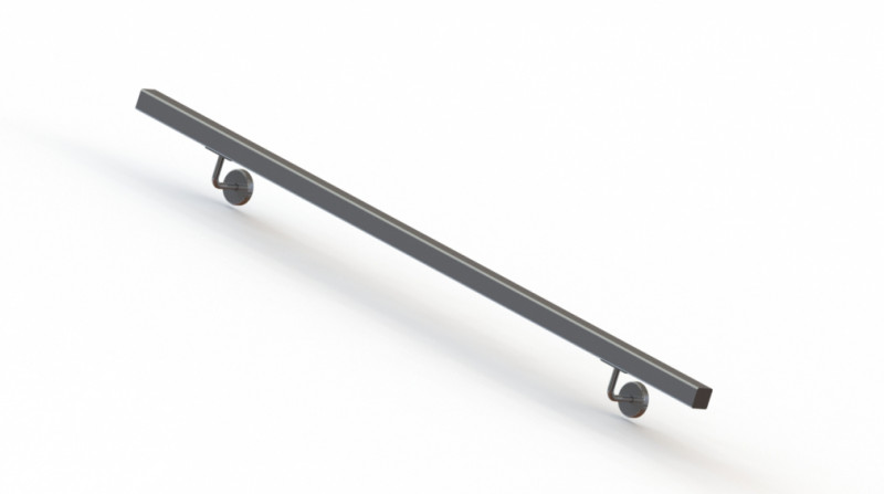 Пристенный поручень Inoxstore 40х40 мм, L - 1500 мм, полированный, AISI 304