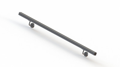 Пристенный поручень Inoxstore 40х40 мм, L - 1500 мм, полированный, AISI 304