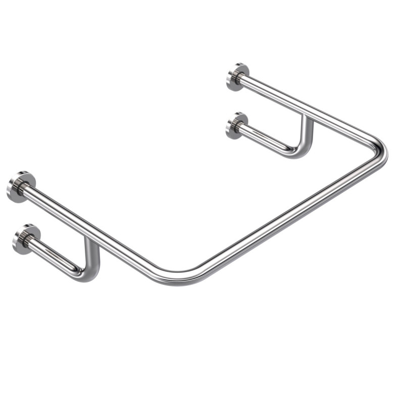 Поручень под раковину настенный усиленный 730х550х200мм, труба Ø38 мм, полированный, AISI 304