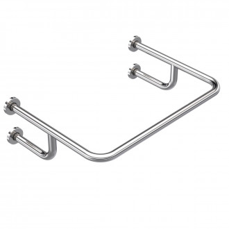 Поручень под раковину настенный усиленный 730х550х200мм, труба Ø42 мм, полированный, AISI 304