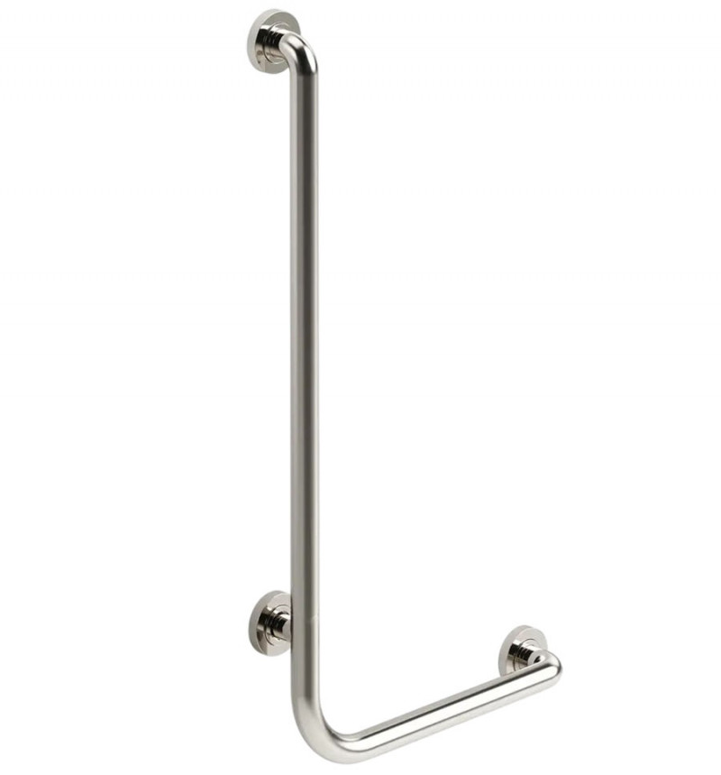 Поручень пристенный для ванных комнат 700х500 мм, изгиб 90° Inoxstore, левый, полированный, AISI 304