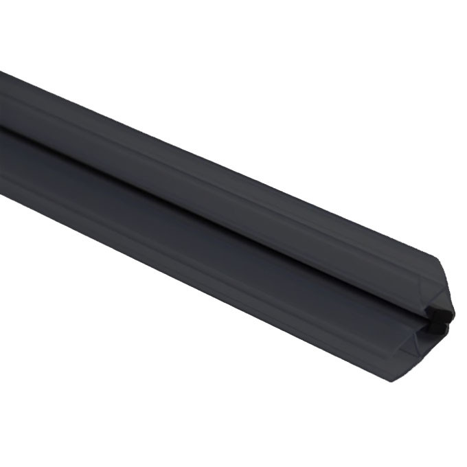 Уплотнитель Inoxstore стекло-стекло с магнитом, угловой 90°, под стекло 10 мм /2,5 м, для душевой кабины, ПВХ, черный