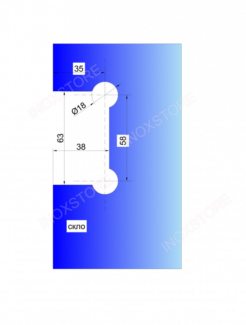 Петля Inoxstore Престиж" 90° стена-стекло, без фаски, полированная, AISI 304