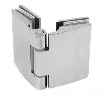 Петля 135° стекло - стекло 90°, сатинированная, AISI 304