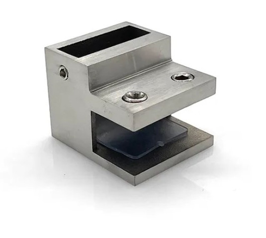 Соединитель стекло-труба 30х10 мм под 90° глухой, сатинированный, AISI 304