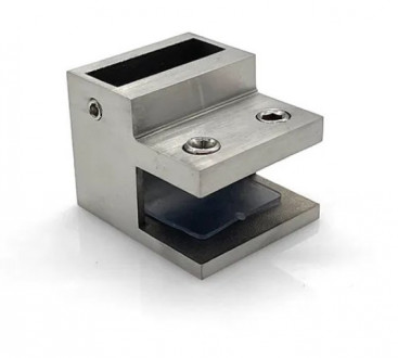 Соединитель стекло-труба 30х10 мм под 90° глухой, сатинированный, AISI 304