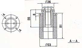 Центральное крепление Inoxstore спайдера, сатинированный, AISI 304