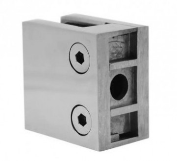 Стеклодержатель Inoxstore литой квадратный 45х45х27 мм / Ø 0 мм, под стекло 6 мм, полированный, AISI 304