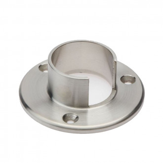 Фланец с пазом под трубу Inoxstore Ø42,4 мм с пазом 24х24 мм, сатинированный, литой, AISI 304