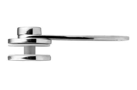 Стеклодержатель Inoxstore пластинчатый 29х115 мм, шайба 45 мм, под стекло 8-10 мм, односторонний, литой, полированый, AISI 304