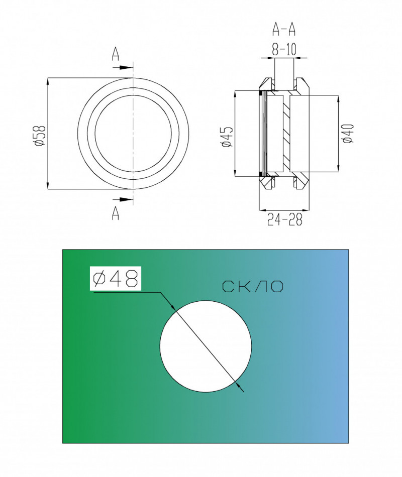 Ручка-блин Inoxstore Ø 50 мм, для душевой кабины, полированная, AISI 304