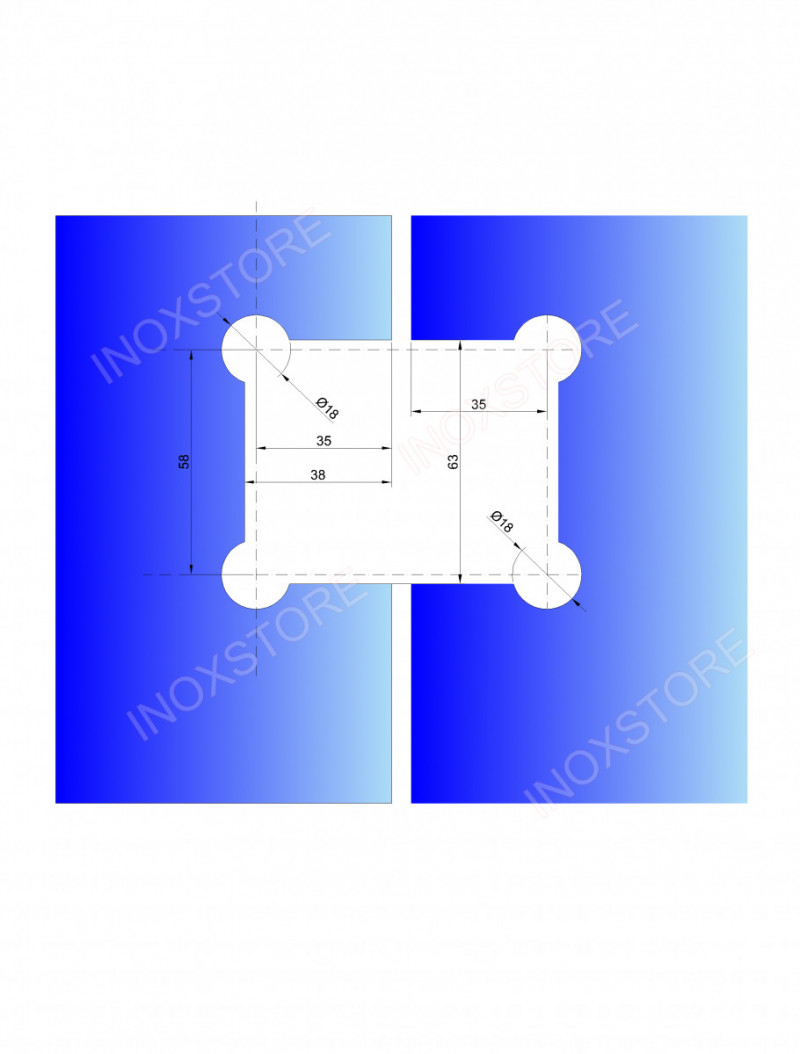 Петля Inoxstore "Престиж" 180° стекло-стекло, без фаски, полированная, AISI 304