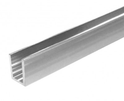 Нижний швеллер 12,2х18,9 мм L-2500 мм, алюминий, полированный
