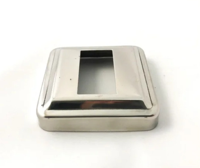 Декоративная крышка Inoxstore "Эконом" 83х83х0,5 мм под трубу 50х25 мм, полированная, AISI 304