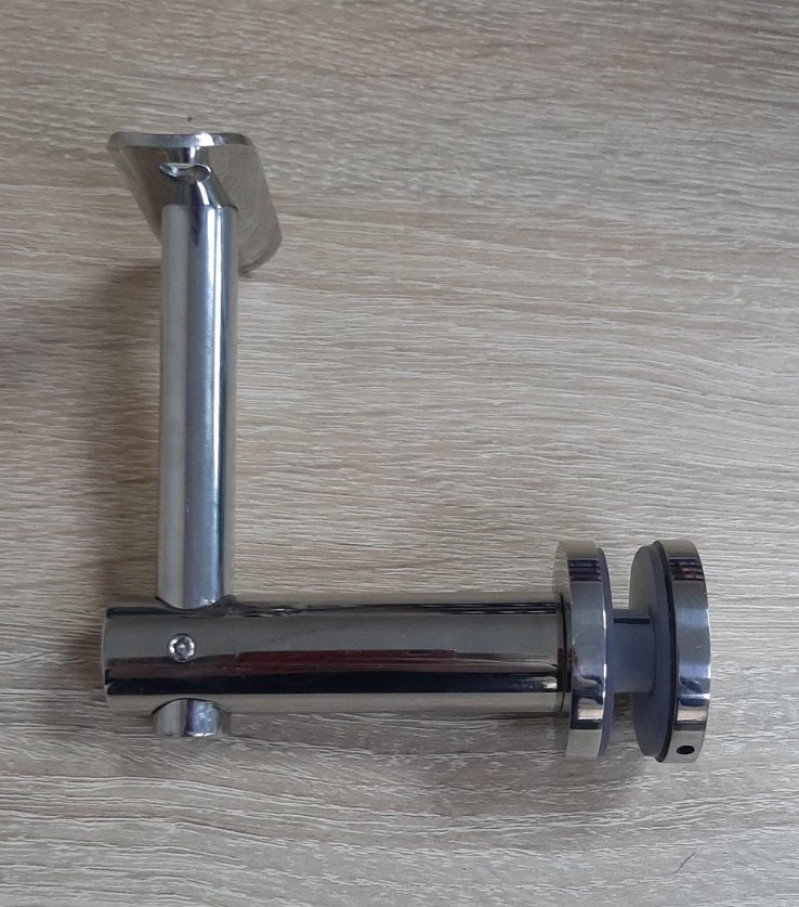 Держатель поручня Inoxstore на стекло, регулируемый по высоте, ложемент под Ø 42,4 мм/50,8 мм, полированный, AISI 304