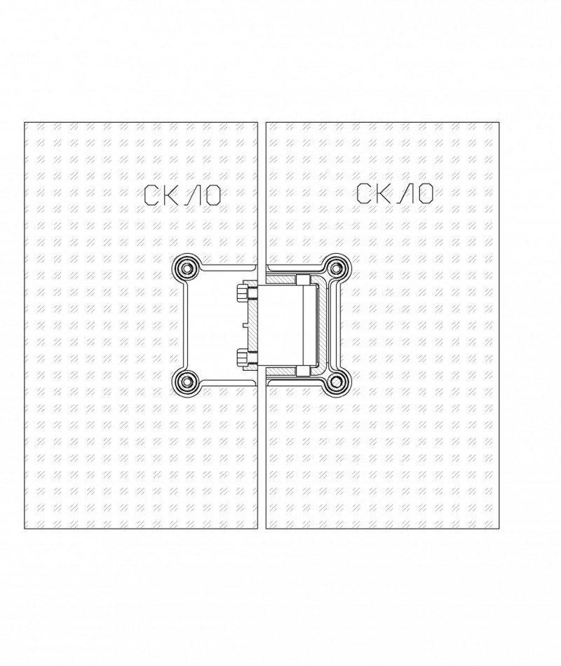 Петля Inoxstore "Элегант" 180° стекло-стекло, с фаской, сатинированная, AISI 304