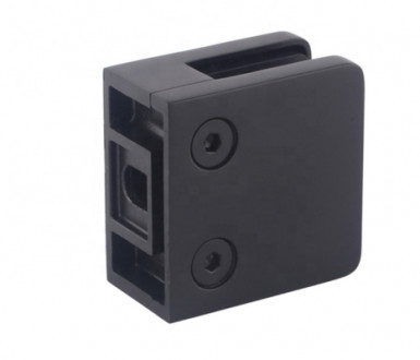 Стеклодержатель Inoxstore литой полукруглый 45х45х27 мм / 0 мм, под стекло 8 мм, AISI 304, матовый RAL 9005