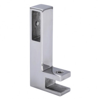 Соединитель стекло-труба 30х10 мм 90°, сатинированный, AISI 304