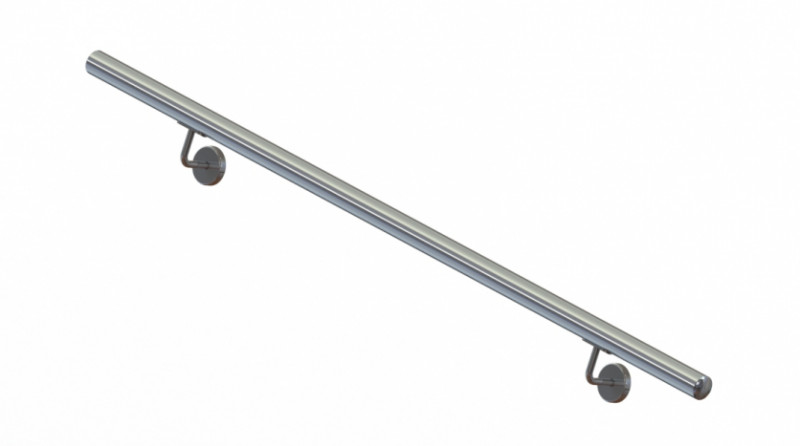 Пристенный поручень Inoxstore Ø 42,4 мм, L - 1500 мм, полированный, AISI 304