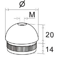 Верхний элемент стойки Inoxstore Ø38,1 мм  круглый, под сварку