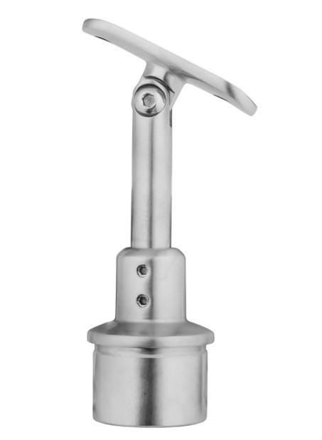 Кронштейн на стойку Inoxstore Ø 38,1х1,5 мм, регулировка высоты, ложемент-шарнир Ø 42,4 мм/50,8 мм, полированный, AISI 304