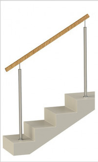 Ограждения без заполнения с квадратным деревянным поручнем