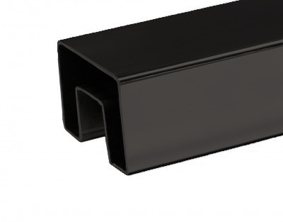 Труба Inoxstore профильная 50х25 мм с пазом 15х15 мм, покрытие RAL9005