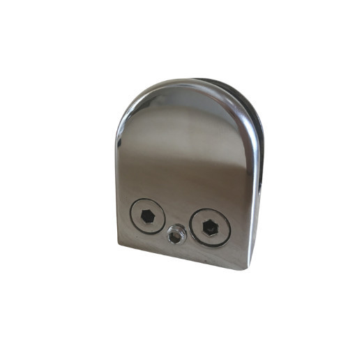 Стеклодержатель Inoxstore штампованный полукруглый 52х40х25 мм / Ø 0 мм, под стекло 8 мм, полированный, AISI 304