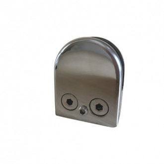 Стеклодержатель Inoxstore штампованный полукруглый 52х40х25 мм / Ø 38,1 мм, под стекло 8 мм, полированный, AISI 304