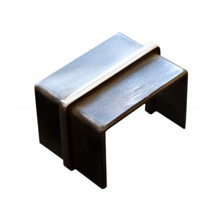 Соединитель для поручня с пазом 25х21 мм, паз 14х14 мм, сатинированный, AISI 304