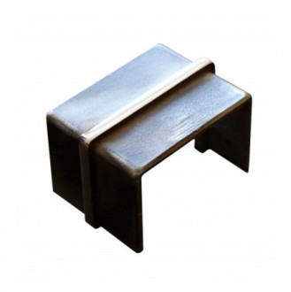 Соединитель для поручня с пазом 25х21 мм, паз 14х14 мм, полированный, AISI 304