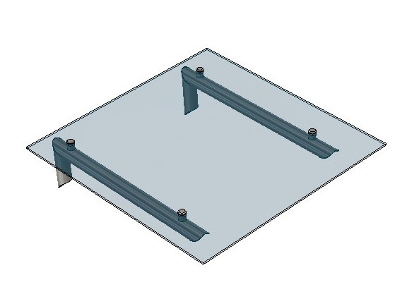 Стеклянный козырек Inoxstore на каркасе, 1000х2000 мм