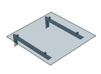 Стеклянный козырек Inoxstore на каркасе, 1000х2000 мм