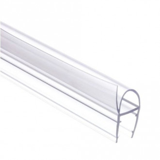 Уплотнитель Inoxstore для стеклянных дверей душевой кабины, под стекло 8 мм /2,5 м , ПВХ, ультрапрозрачный