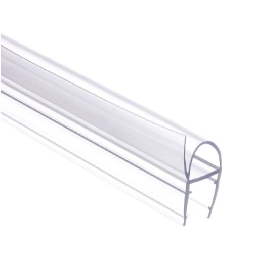 Уплотнитель Inoxstore для стеклянных дверей душевой кабины, под стекло 8 мм /2,5 м , ПВХ, ультрапрозрачный