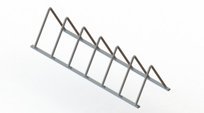 Велопарковка Inoxstore (л-образная) на 6-8 мест(7 дуг) из нержавеющей стали AISI 304, полированная, 585х2232х700 мм