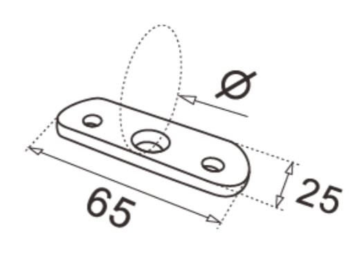 Ложемент Inoxstore овал Ø 42,4 мм/50,8 мм, сатинированный, AISI 304
