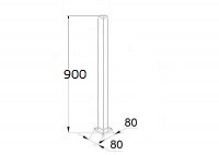 Стойка Inoxstore базовая, квадратная 40х40х900 мм