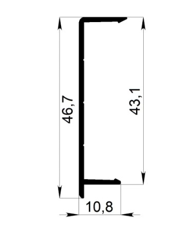 Декоративная крышка на клеммный профиль h-50, алюминий