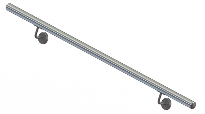 Пристенный поручень Inoxstore Ø 42,4 мм, L - 2000 мм, полированный, AISI 304