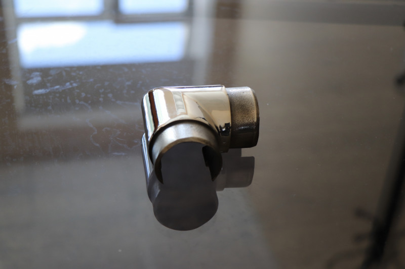 Отвод поручня Inoxstore с пазом Ø 42,4мм - 90°, паз 24х24 мм,  полированный, AISI 304