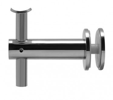 Держатель поручня Inoxstore на стекло, регулируемый по высоте, ложемент под Ø 42,4 мм/50,8 мм, полированный, AISI 304