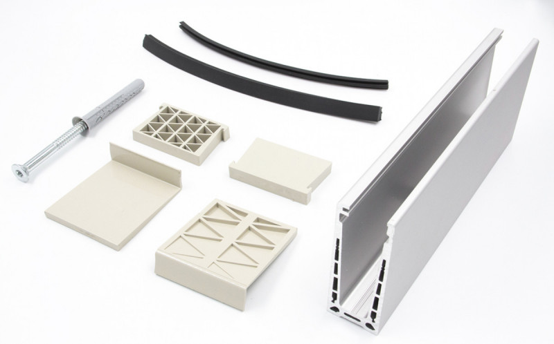 Зажимной алюминиевый профиль Inoxstore, анодированный, для стекла 10-16 мм