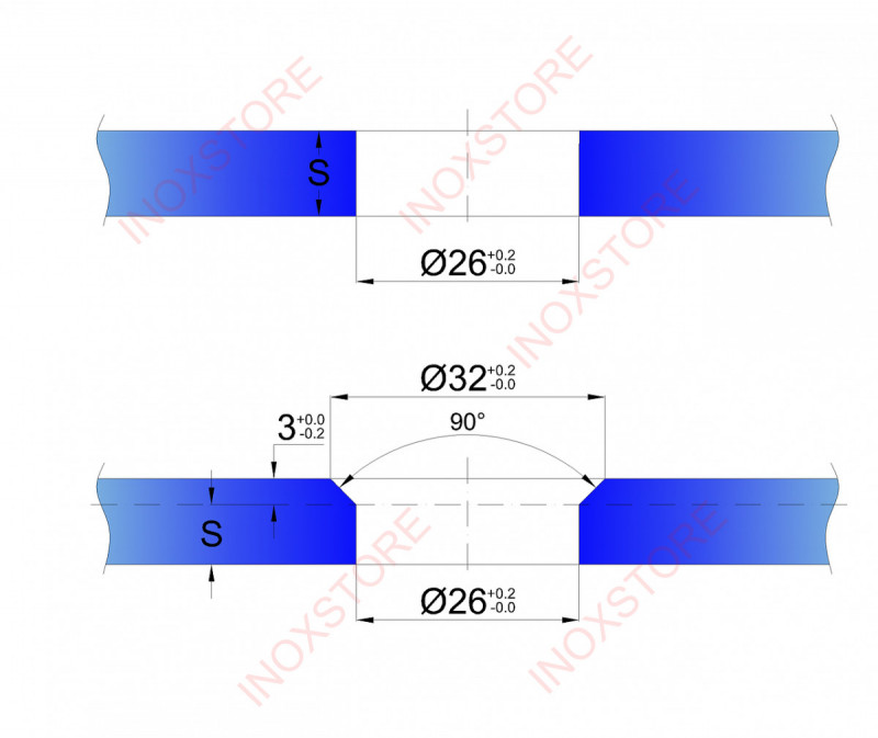 Точечный стеклодержатель Inoxstore с зенковкой,  дистанция 8 -12 мм, сатинированный, AISI 304